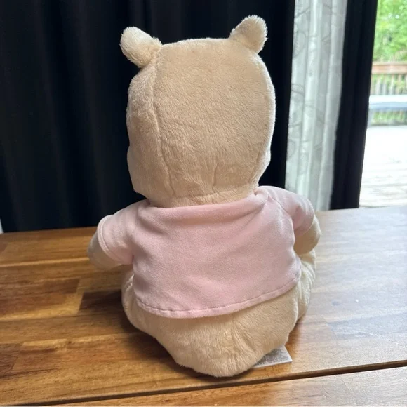 Disney RARE Winnie The Pooh Bear “It’s a Girl” Plush Stuffed Animal Pink Shirt - Picture 5 of 8